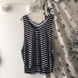 striped muscle tee